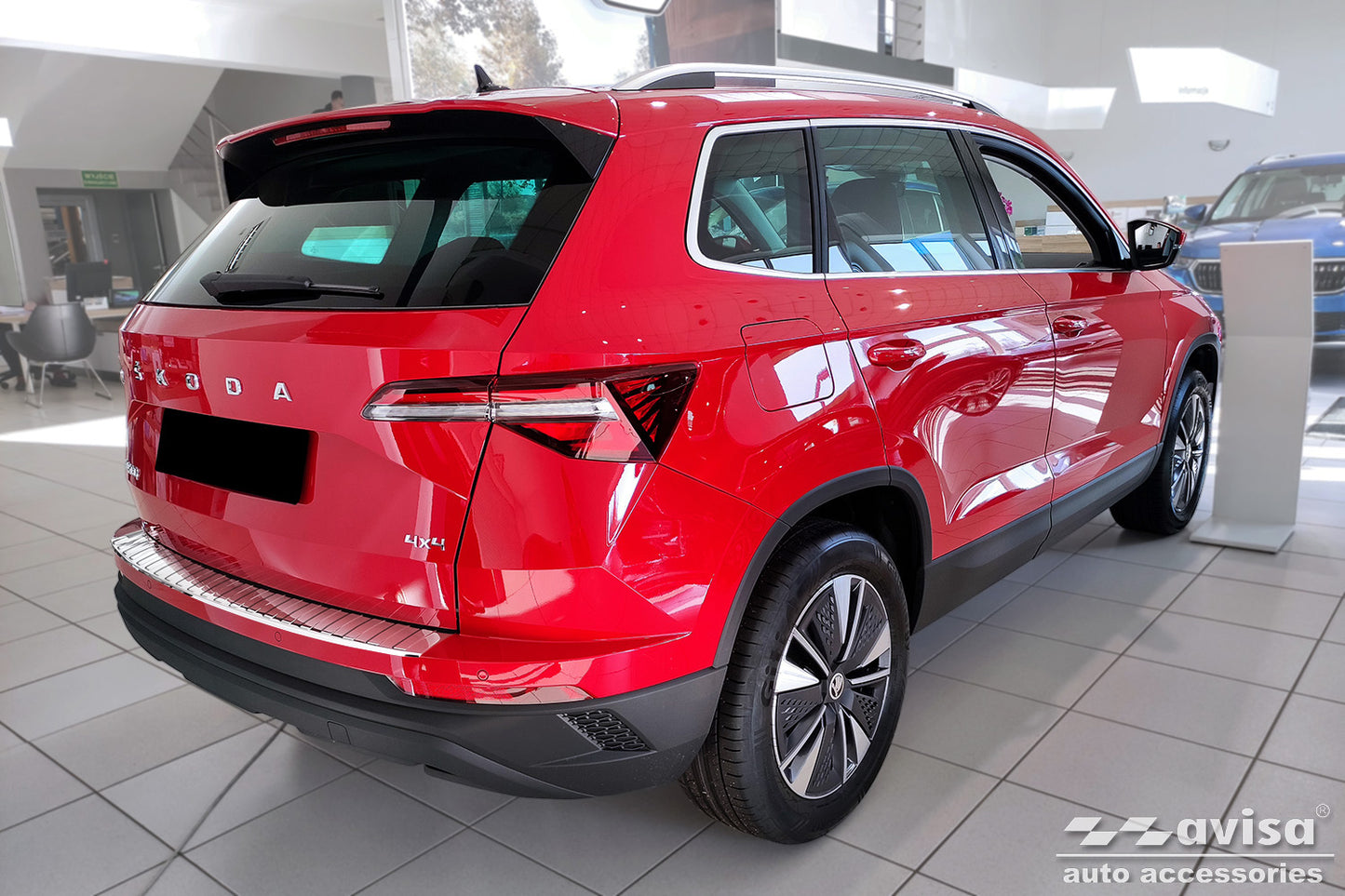 protector de parachoques trasero SKODA KAROQ plata espejo