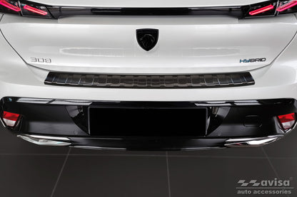 protector de parachoques trasero PEUGEOT 308 negro