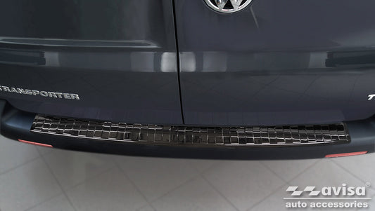 protector de parachoques trasero VW TRANSPORTER T6 negro espejo