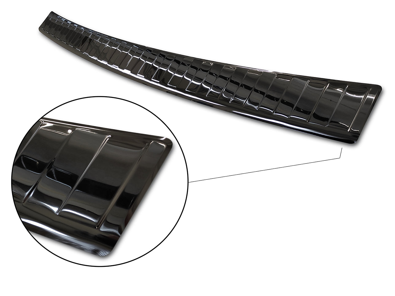 protector de parachoques trasero VW TRANSPORTER T5 Multivan negro espejo