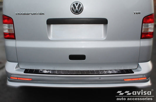 protector de parachoques trasero VW TRANSPORTER T5 Multivan negro