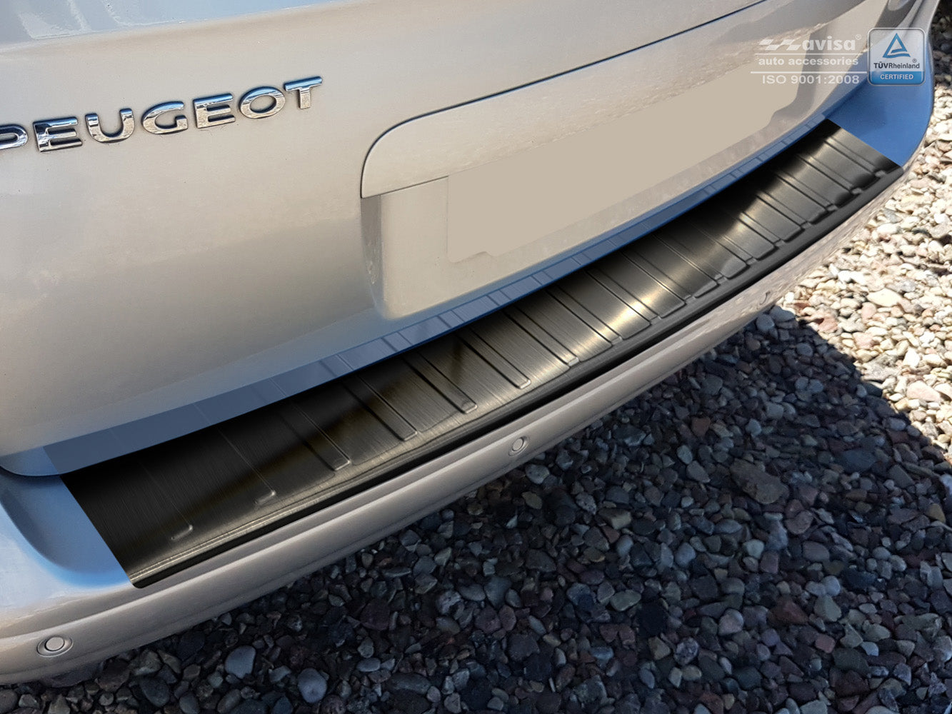 protector de parachoques trasero PEUGEOT 5008 negro