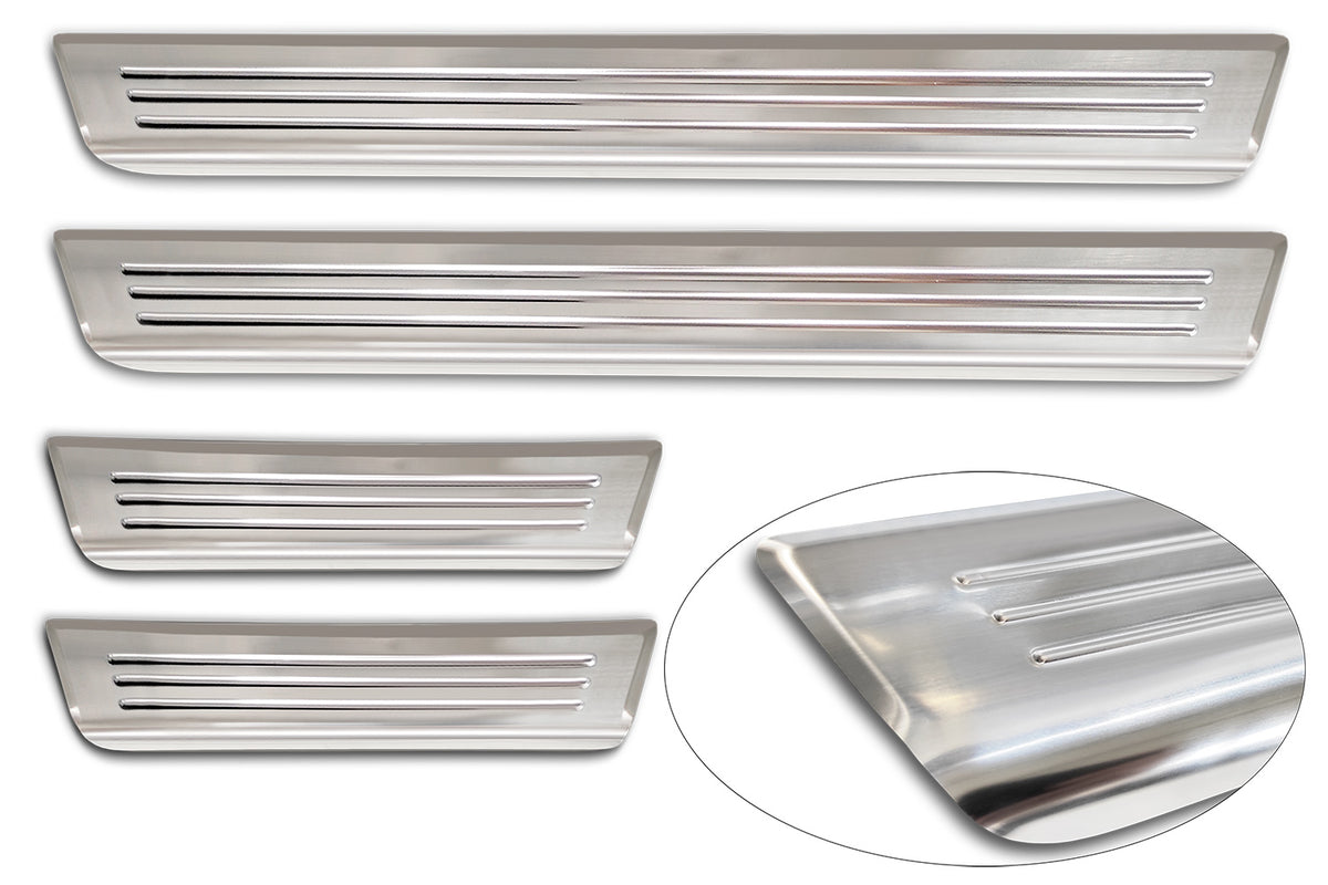 Protector umbral de puertas en relieve TOYOTA C-HR crossover plata satinado