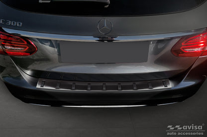 protector de parachoques trasero MERCEDES CLASE C negro 2014-18+
