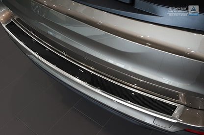 protector de parachoques trasero BMW X5 F15 plata espejo, negro fibra de carbono