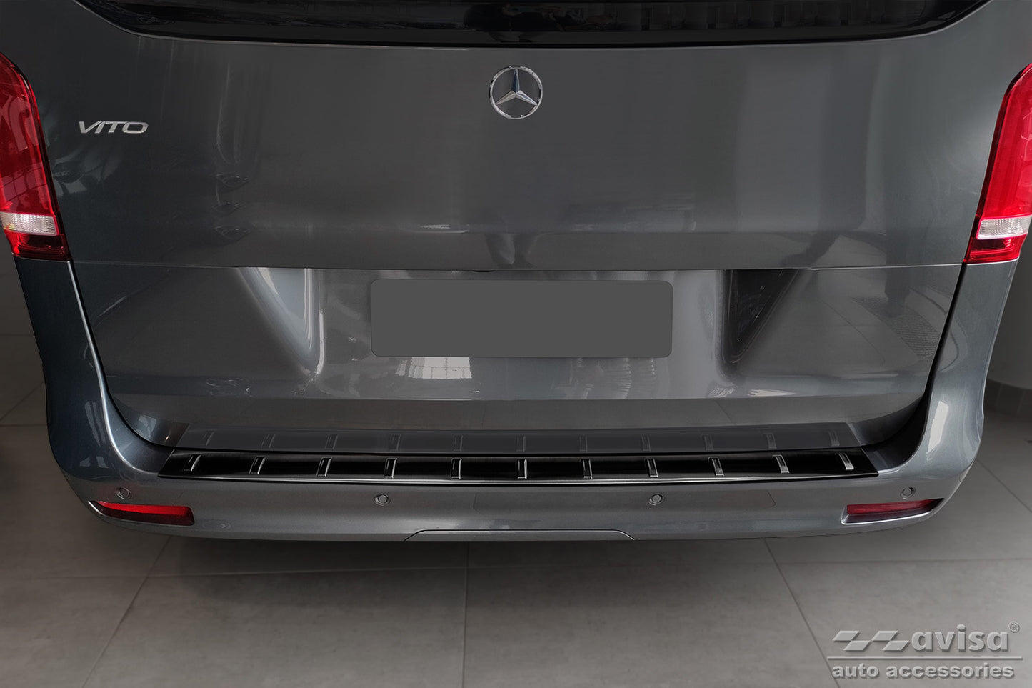 protector de parachoques trasero MERCEDES CLASE V W447 negro
