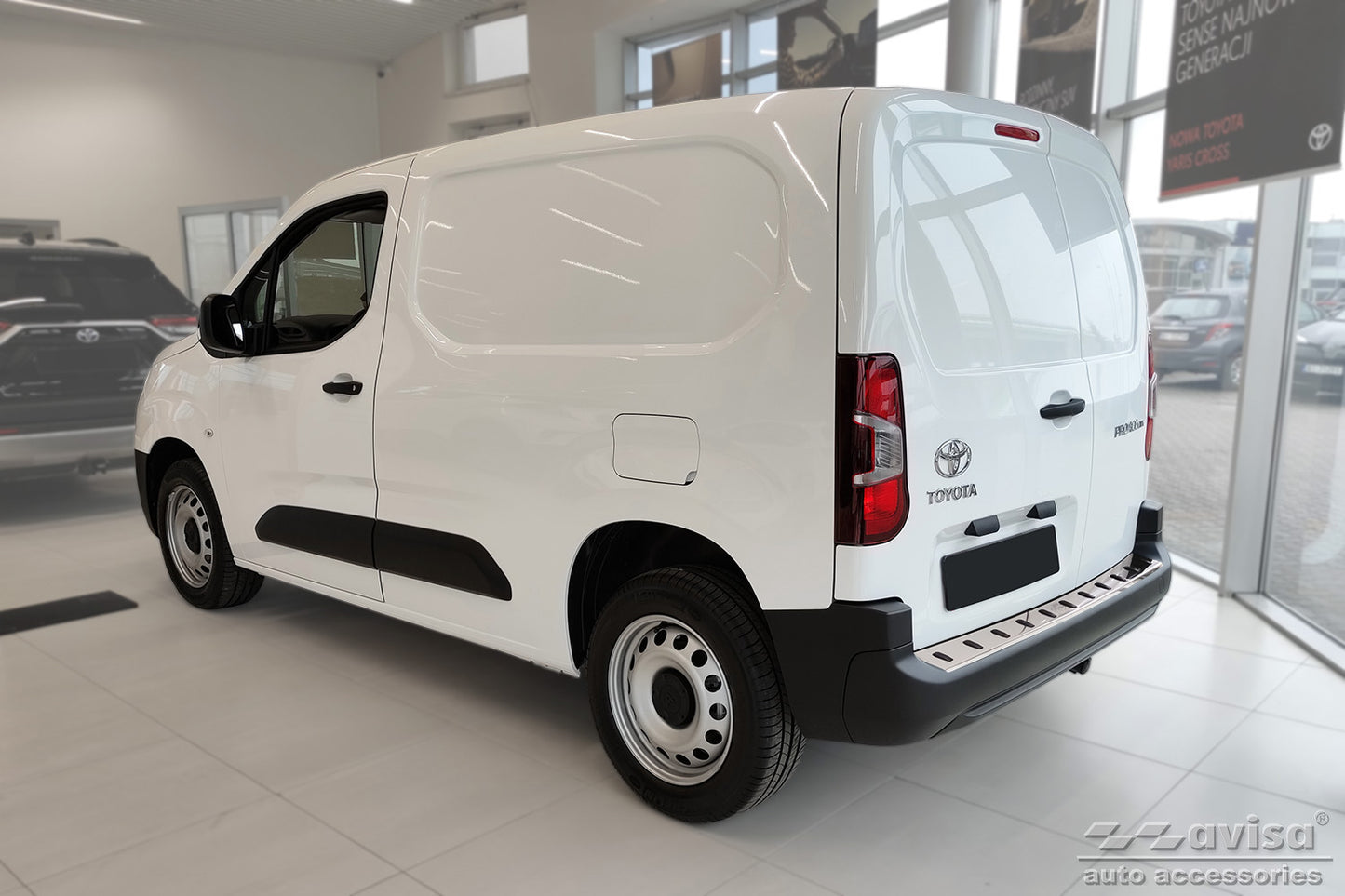 protector de parachoques trasero TOYOTA PROACE CITY plata satinado