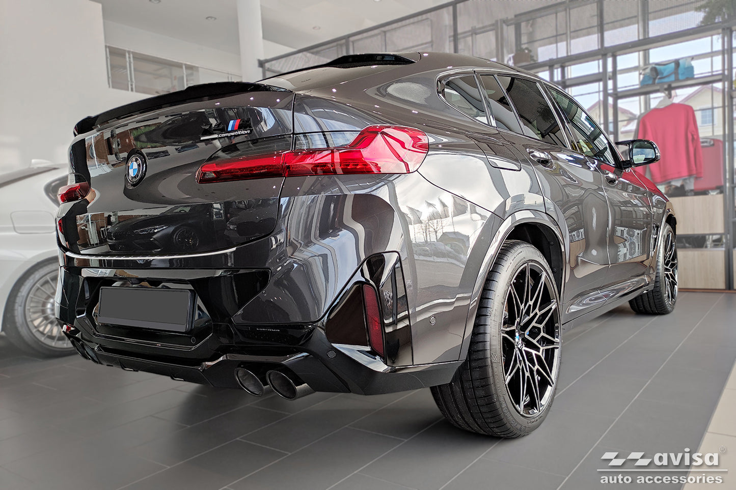 protector de parachoques trasero BMW X4 (G02/F98) plata satinado