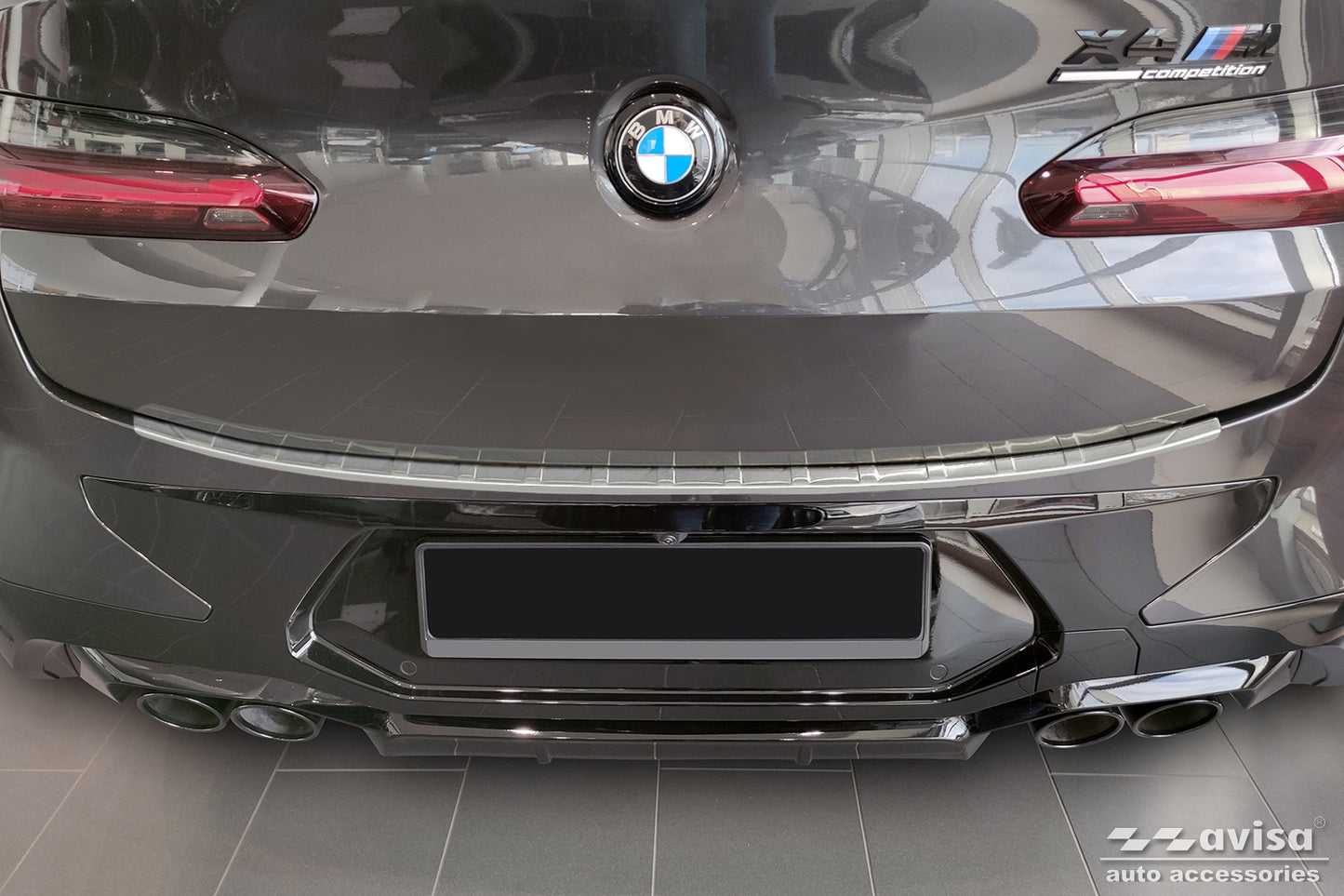 protector de parachoques trasero BMW X4 (G02/F98) plata satinado
