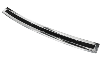 protector de parachoques trasero BMW X6 F16 espejo acero, negro fibra de carbono