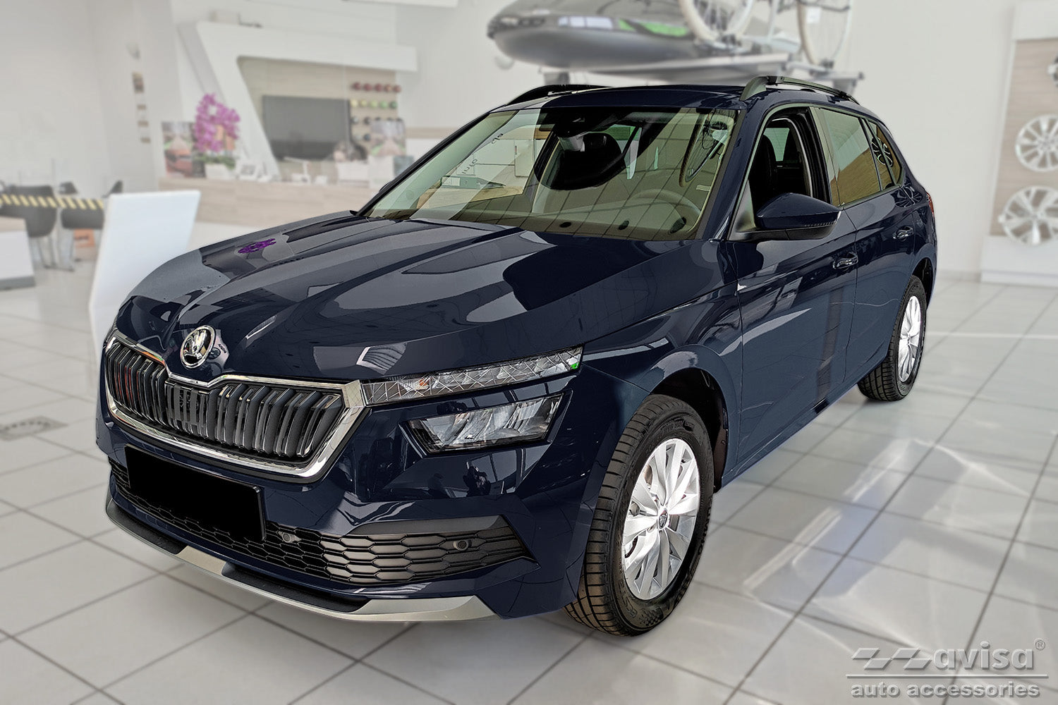 protector de parachoques trasero SKODA KAMIQ crossover plata