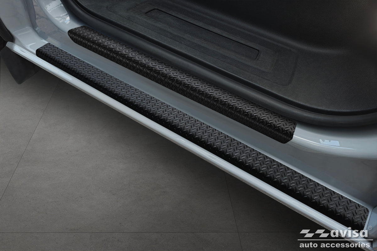 Protector umbral de puertas en relieve patrón grano VW TRANSPORTER T7 negro mate