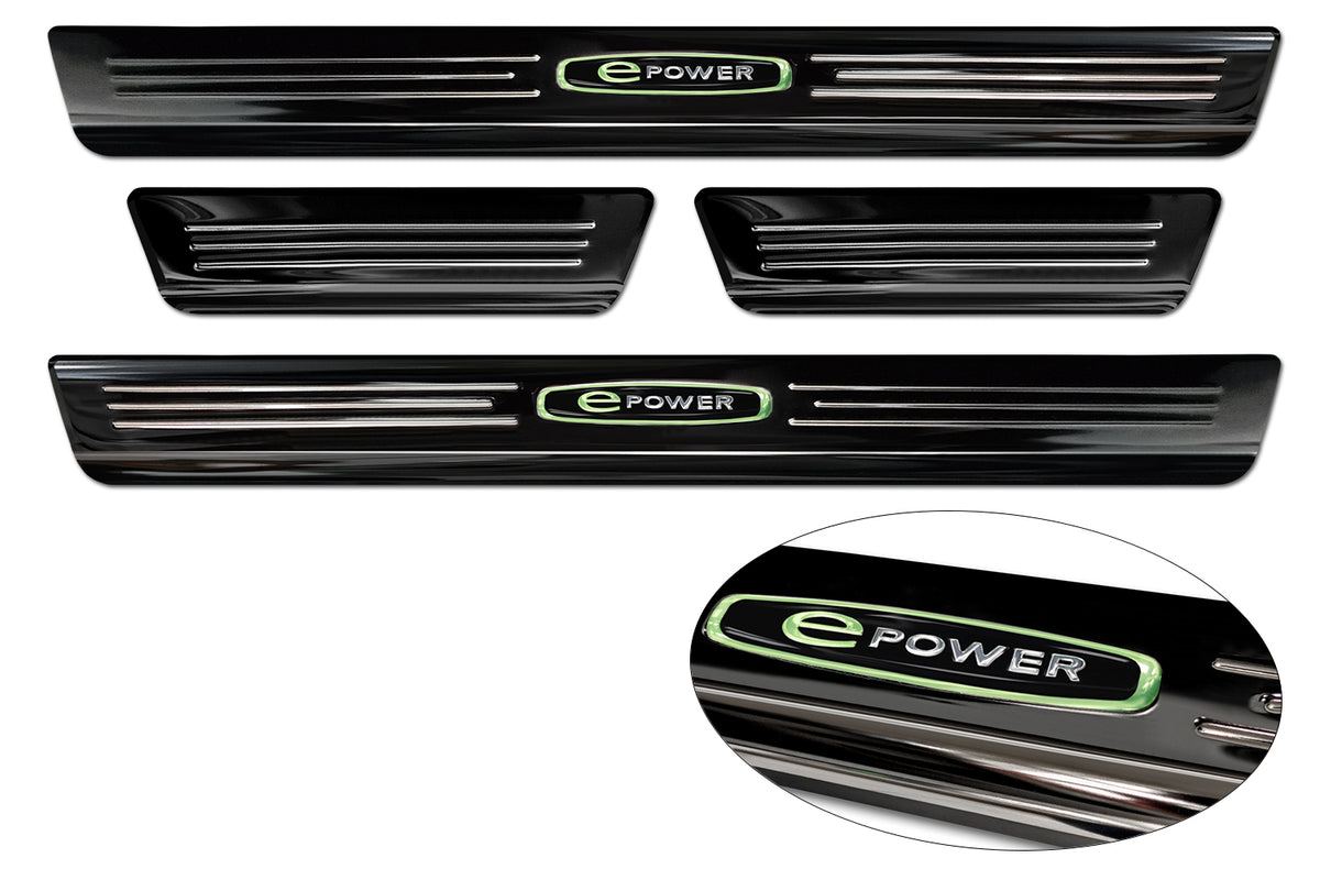 Protector umbral de puertas blue '' E-POWER '' VW ID.3 hatchback negro espejo