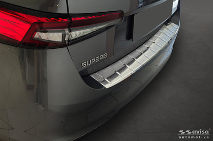 protector de parachoques trasero SKODA SUPERB liftback plata satinado