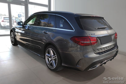 protector de parachoques trasero MERCEDES CLASE C negro 2014-18+
