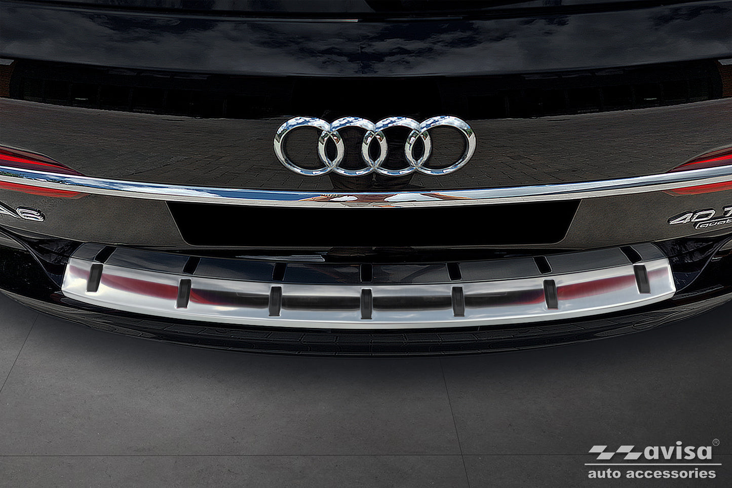 protector de parachoques trasero AUDI A6 C8 plata satinado