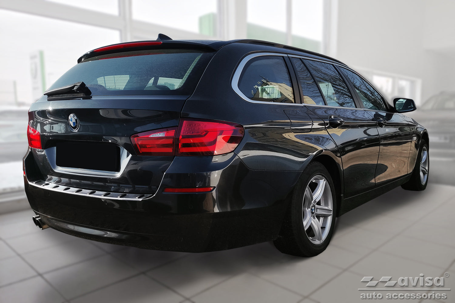 protector de parachoques trasero BMW 5 F11 Touring plata