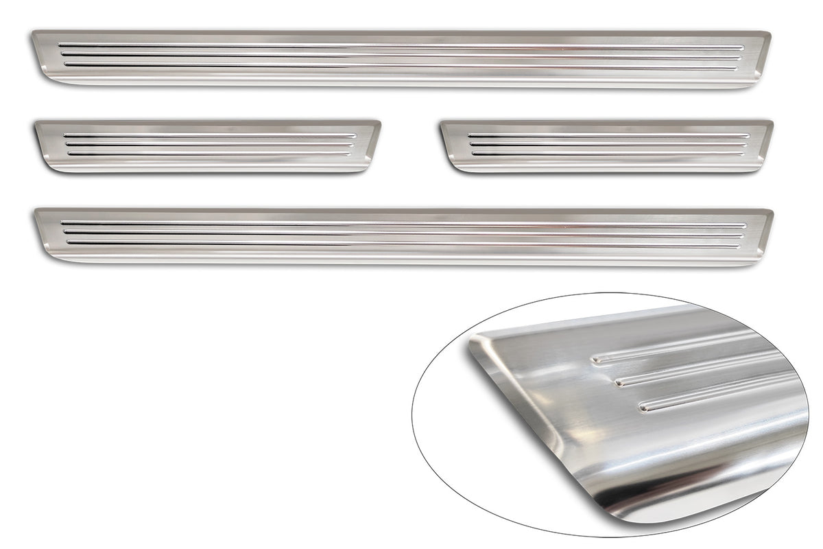Protector umbral de puertas en relieve SKODA ENYAQ plata satinado