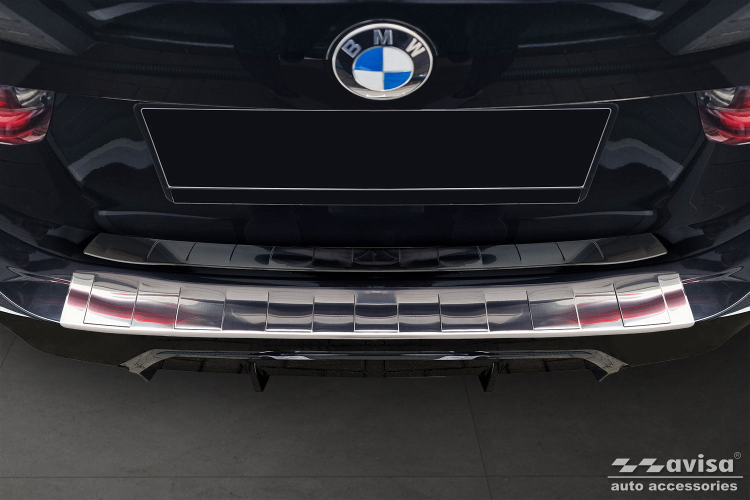protector de parachoques trasero BMW 3 G21 plata satinado