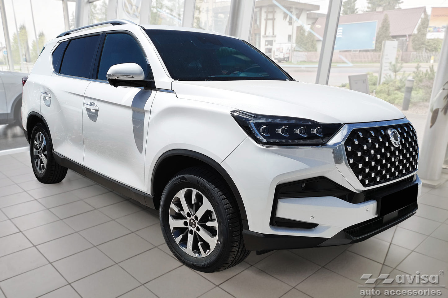 protector de parachoques trasero SSANGYONG REXTON negro