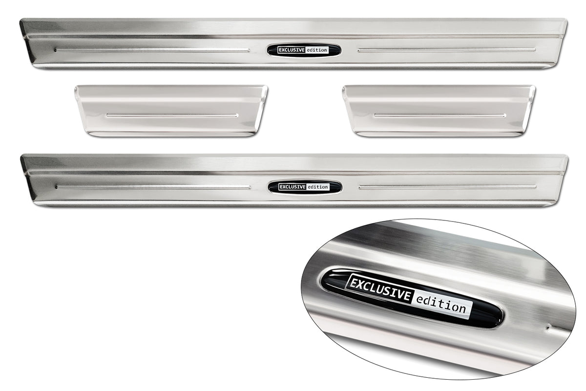 Protector umbral de puertas ''EXCLUSIVE edition'' 3d emblem VW TAIGO plata satinado