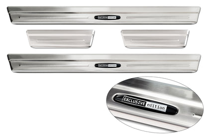 Protector umbral de puertas ''EXCLUSIVE edition'' 3d emblem VW TAIGO plata satinado