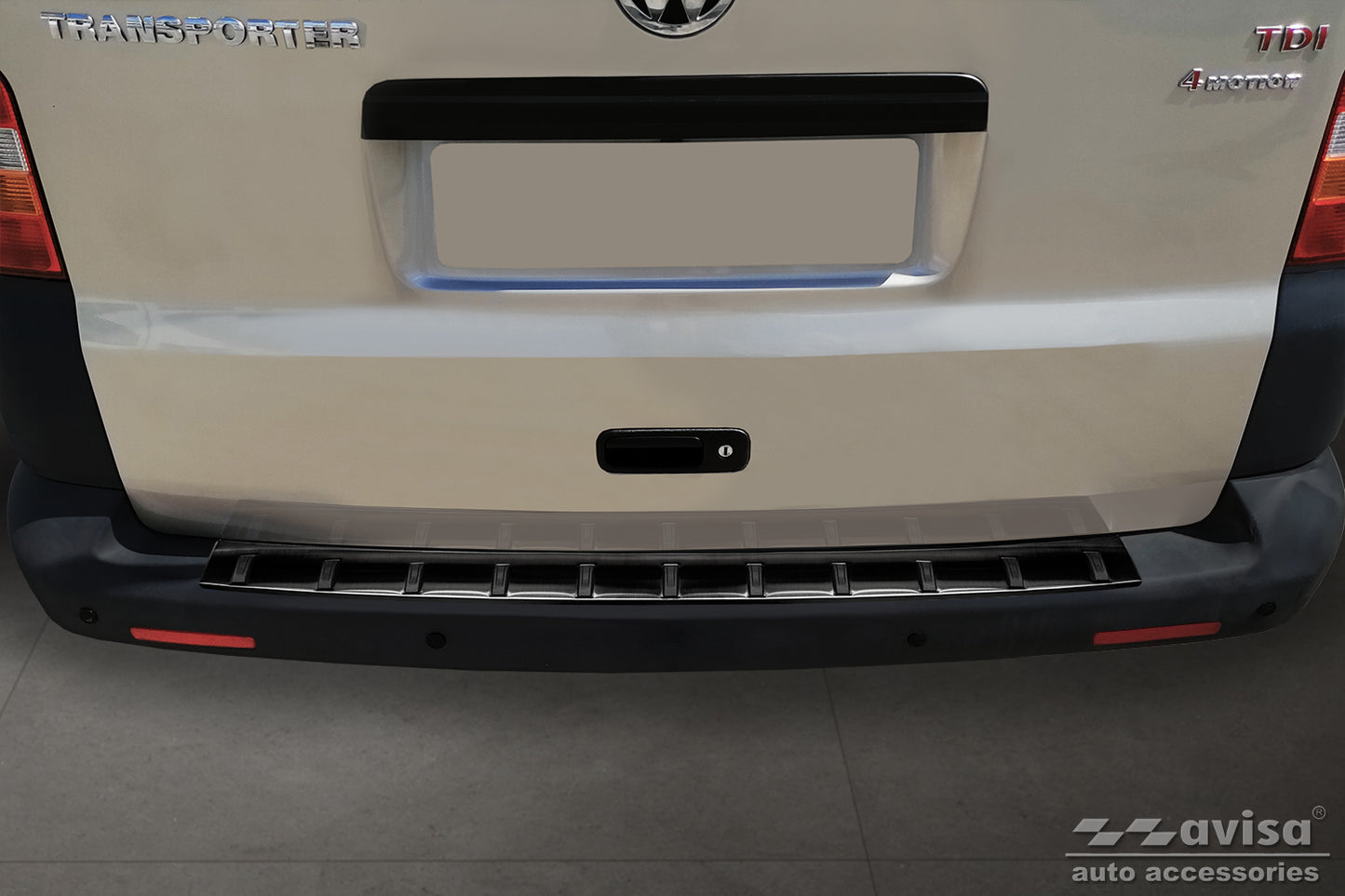 protector de parachoques trasero VW TRANSPORTER T5 Multivan/Caravelle negro
