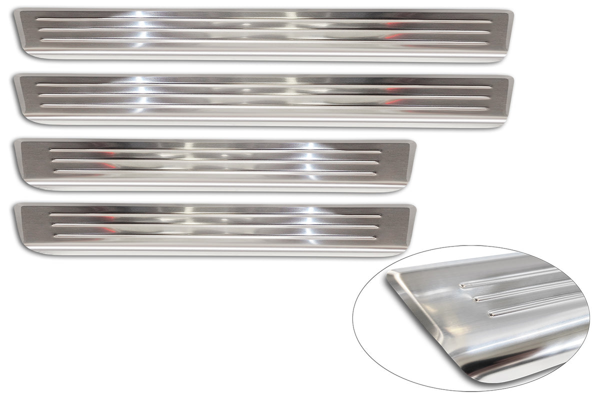Protector umbral de puertas en relieve RENAULT KANGOO plata satinado