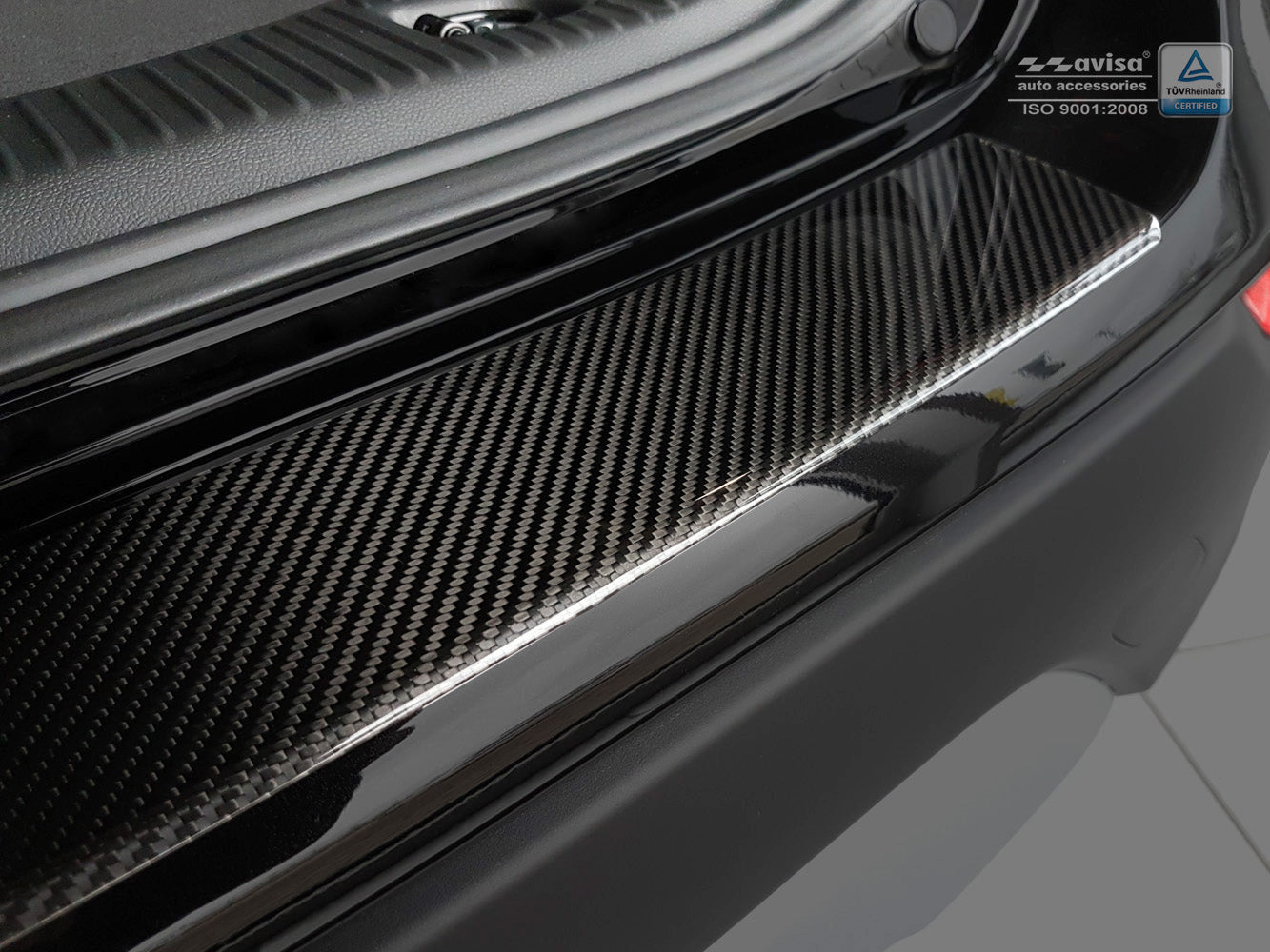 protector de parachoques trasero OPEL MOKKA X negro fibra de carbono