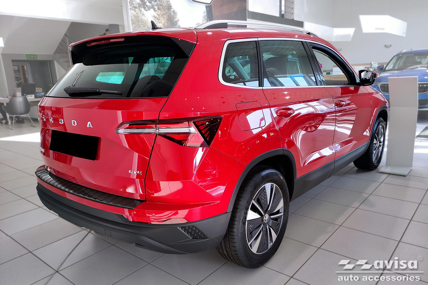 protector de parachoques trasero SKODA KAROQ negro espejo