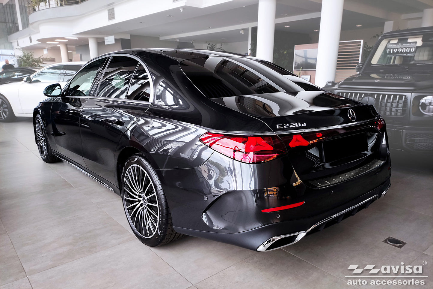 protector de parachoques trasero MERCEDES CLASE E W214 negro