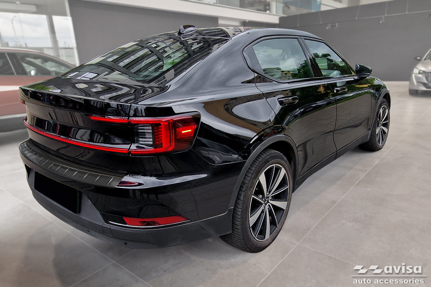 protector de parachoques trasero POLESTAR 2 liftback negro