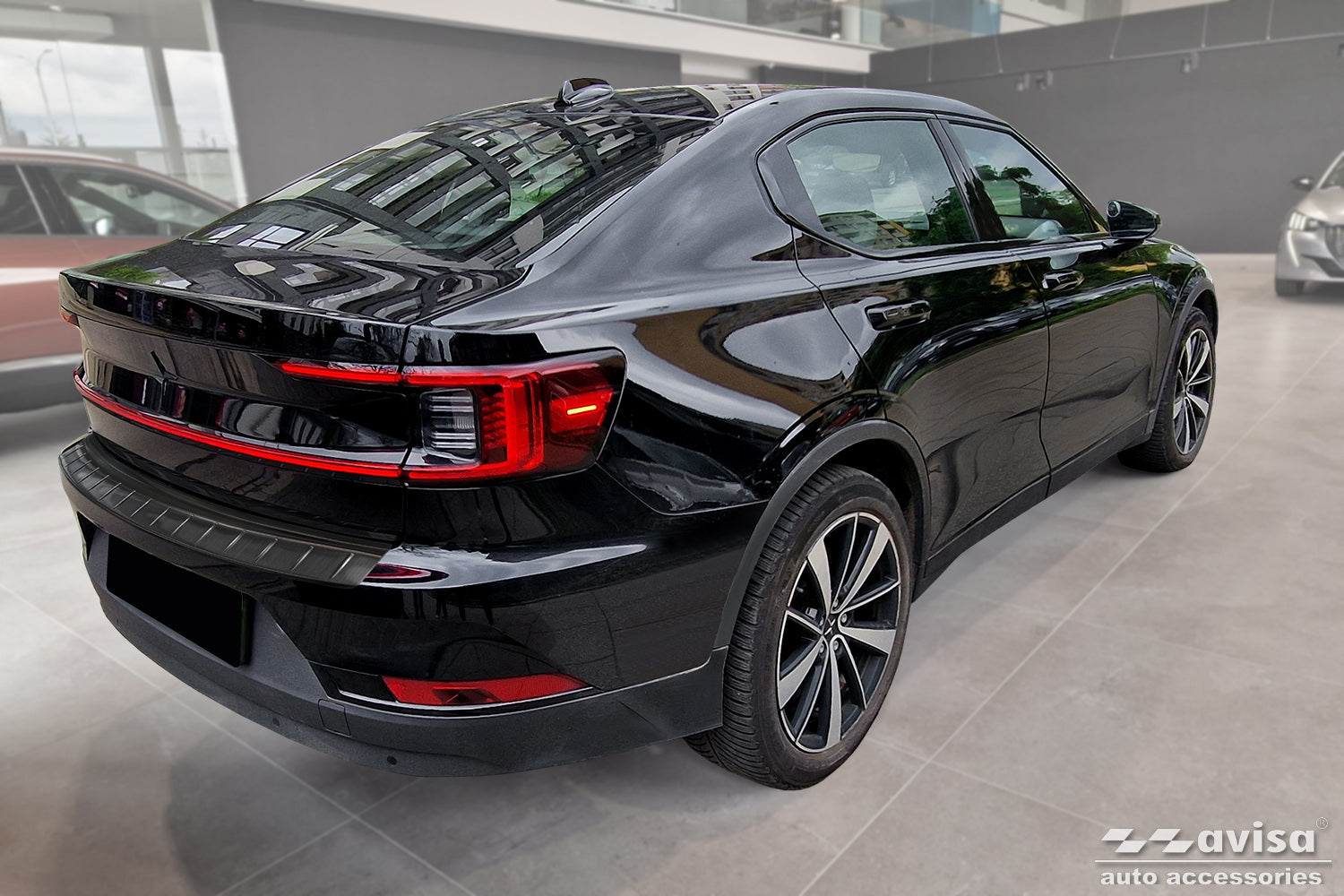 protector de parachoques trasero POLESTAR 2 liftback negro
