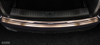 protector de parachoques trasero PORSCHE CAYENNE cobre cepillado, cobre fibra de carbono