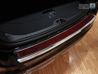 protector de parachoques trasero VOLVO XC60 plata espejo, rojo fibra de carbono