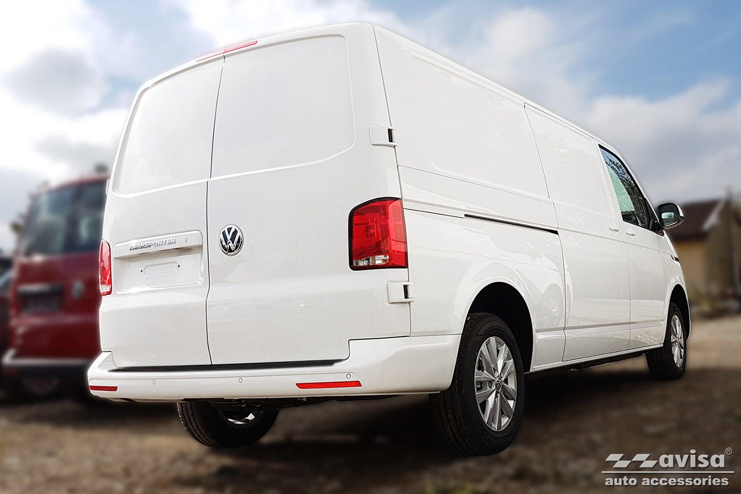 protector de parachoques trasero VW TRANSPORTER T5 Multivan, negro