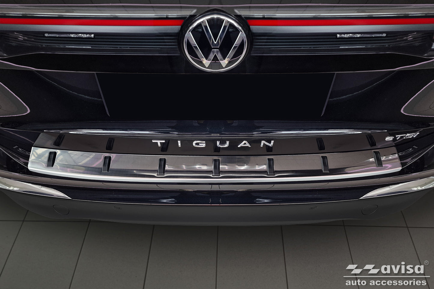 protector de parachoques trasero VW TIGUAN plata satinado