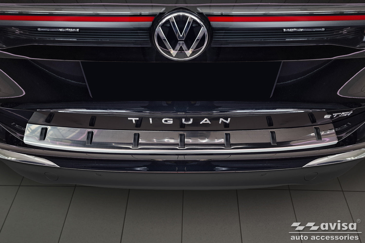 protector de parachoques trasero VW TIGUAN plata satinado