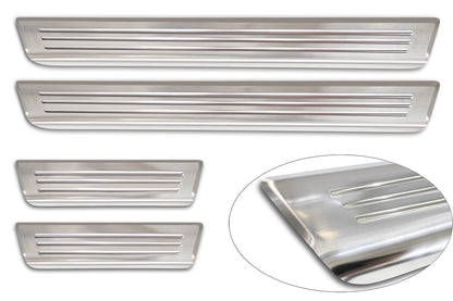 Protector umbral de puertas en relieve HYUNDAI KONA plata satinado