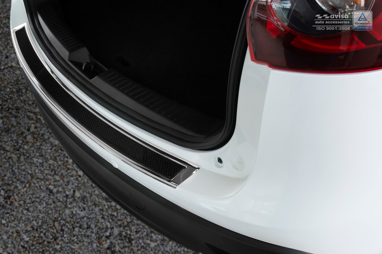 protector de parachoques trasero MAZDA CX-5 espejo acero,negro fibra de carbono