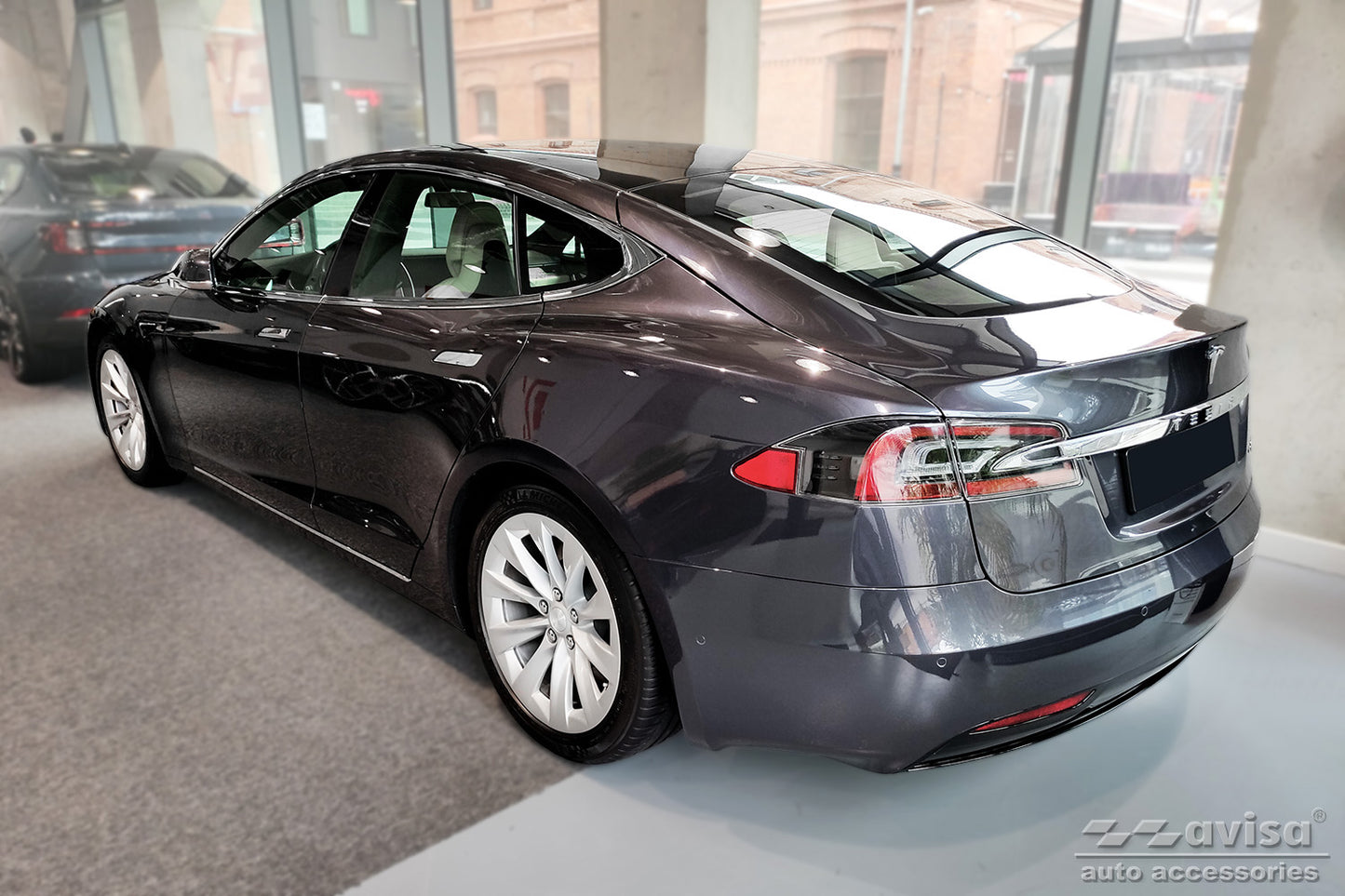 protector de parachoques trasero TESLA MODEL S liftback negro