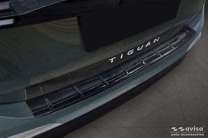 protector de parachoques trasero VW TIGUAN negro 2024+ fibra de carbono