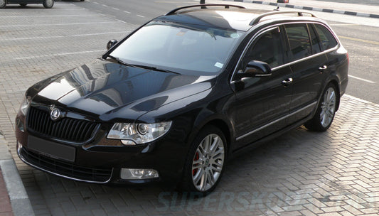 protector de parachoques trasero SKODA SUPERB combi negro 2009-13