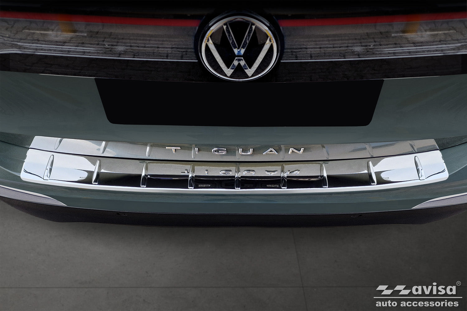 protector de parachoques trasero VW TIGUAN plata espejo