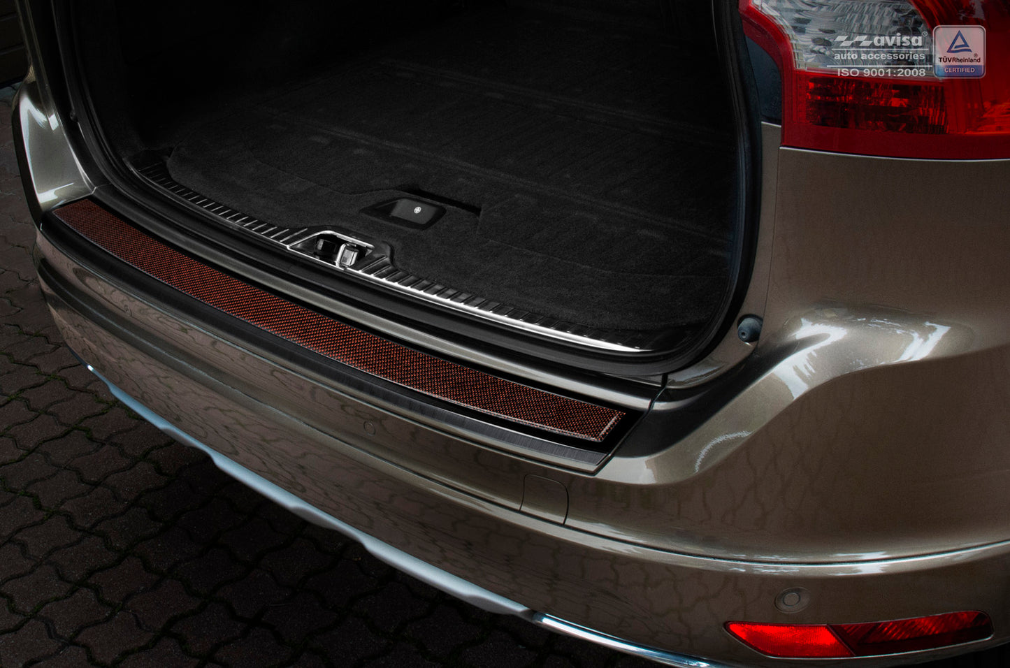 protector de parachoques trasero VOLVO XC60 negro acero, rojo&negro fibra de carbono