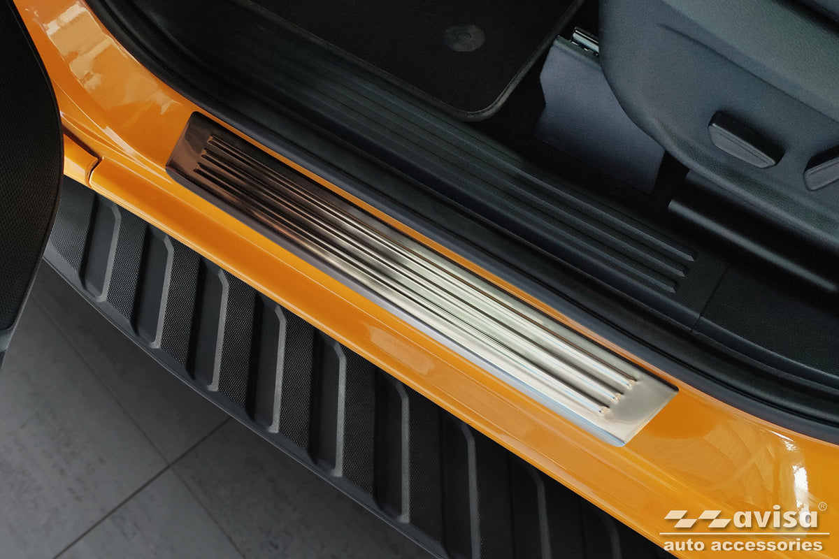 Protector umbral de puertas en relieve FORD RANGER plata