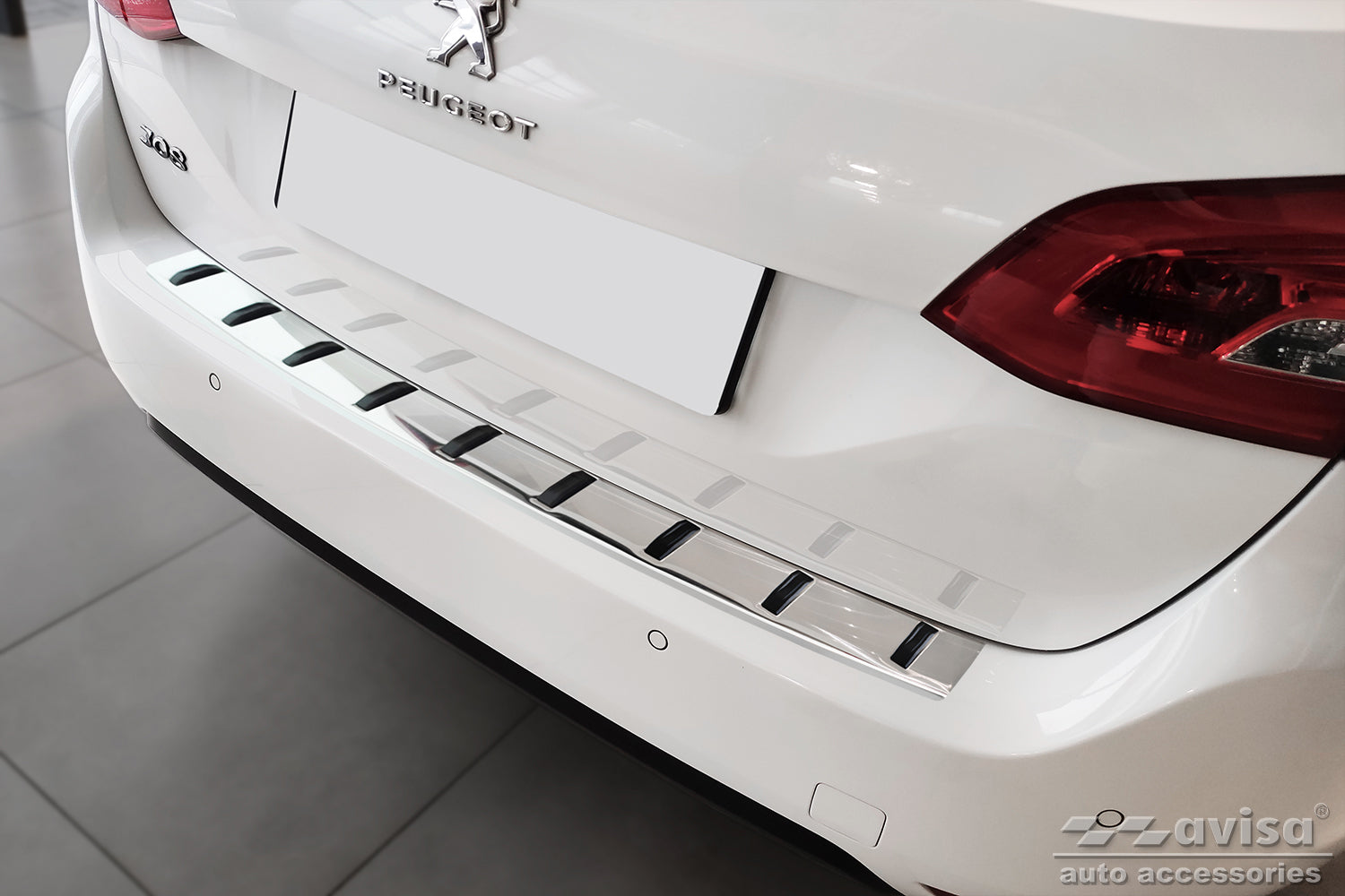 protector de parachoques trasero PEUGEOT 308 SW combi plata