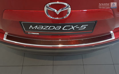 protector de parachoques trasero MAZDA CX-5 miror acero, rojo&negro fibra de carbono