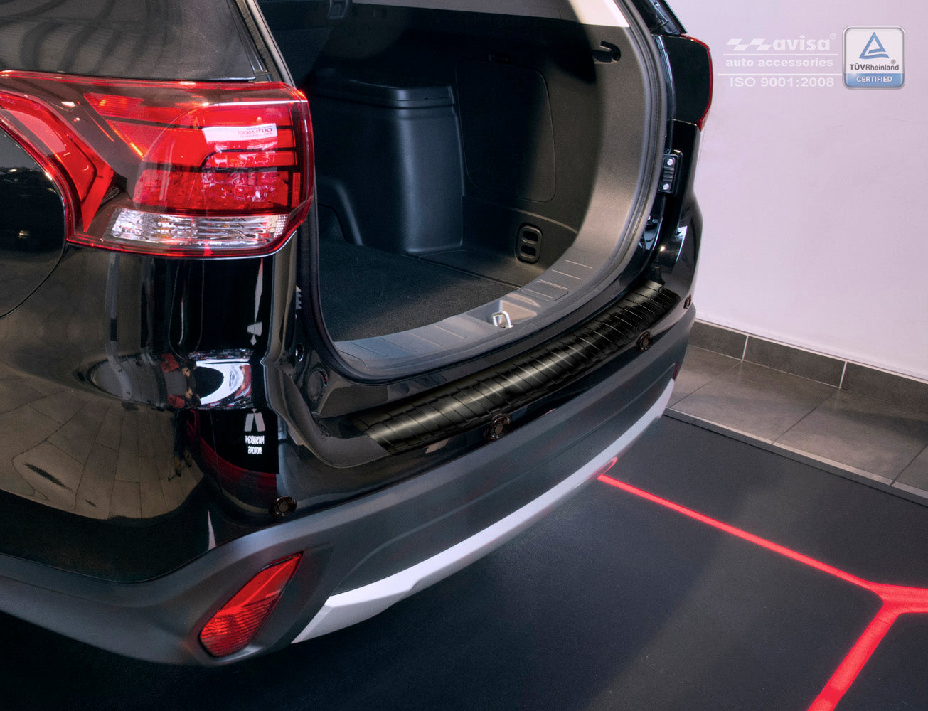protector de parachoques trasero MITSUBISHI OUTLANDER negro