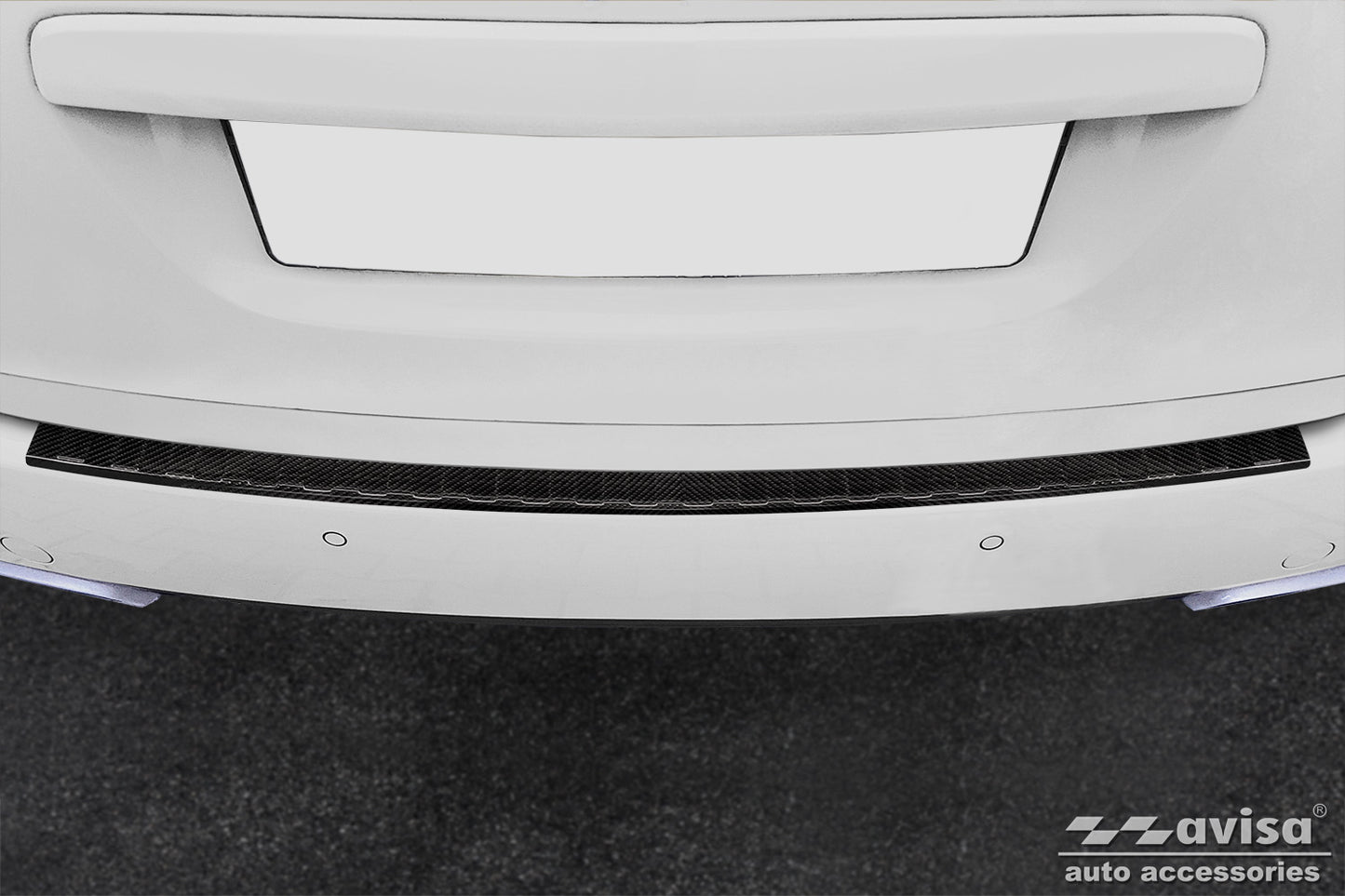protector de parachoques trasero PORSCHE CAYENNE (92A) negro fibra de carbono